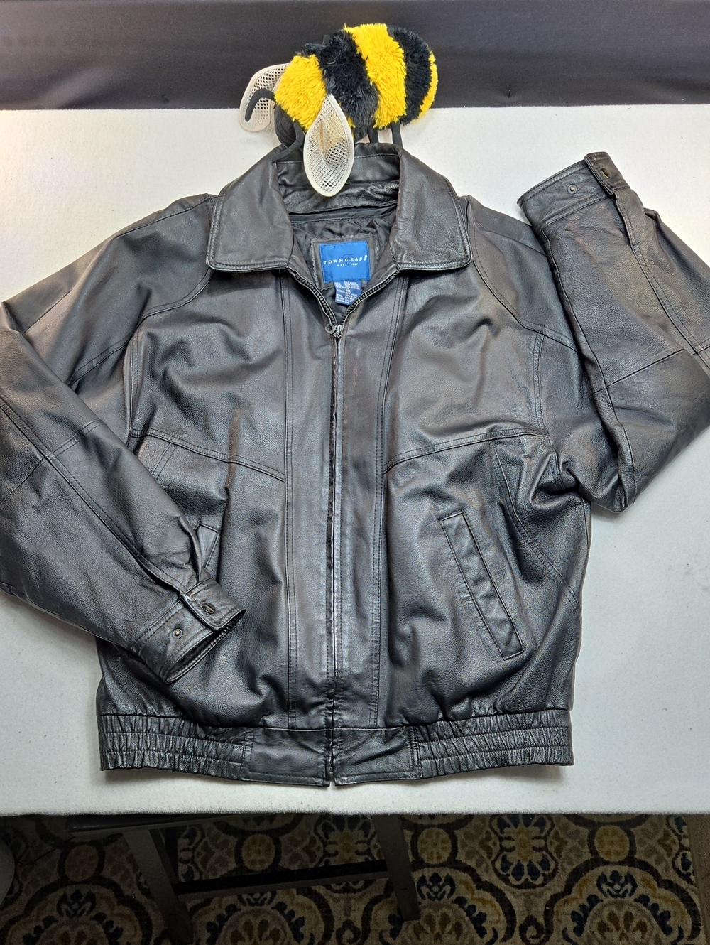 Vintage Towncraft Black Nappa Leather Bomber Jacket